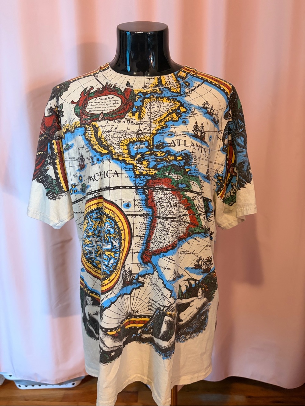 Map Print Short-Sleeve Men's Shirt